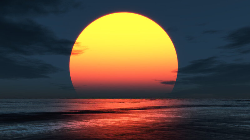 Sunset over the ocean