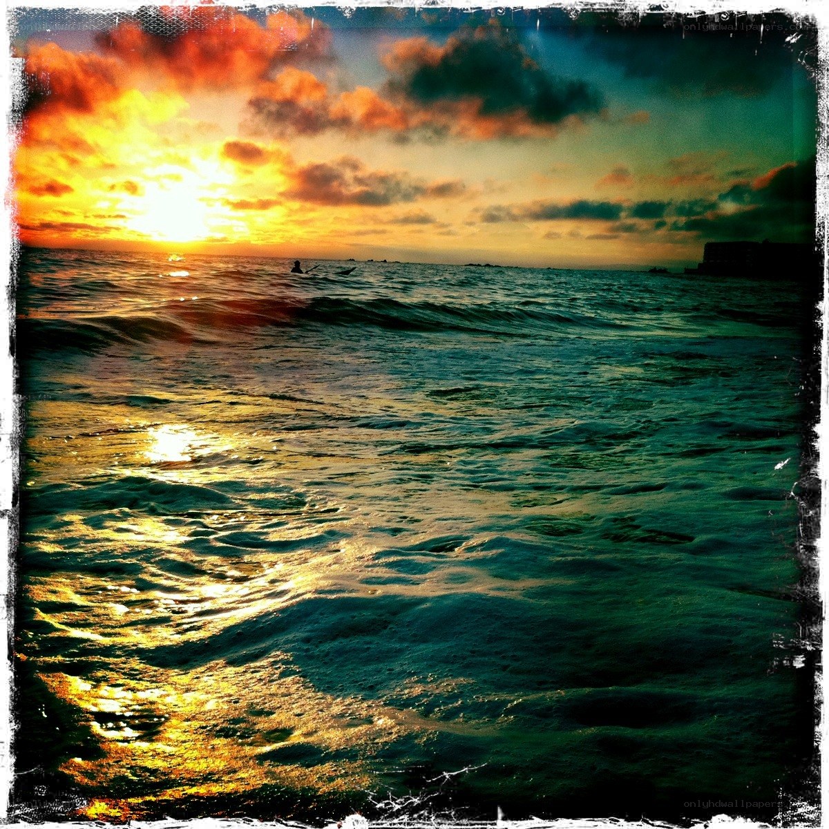 Sunset over the ocean