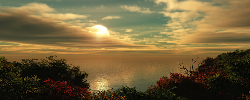 Sunset over the ocean