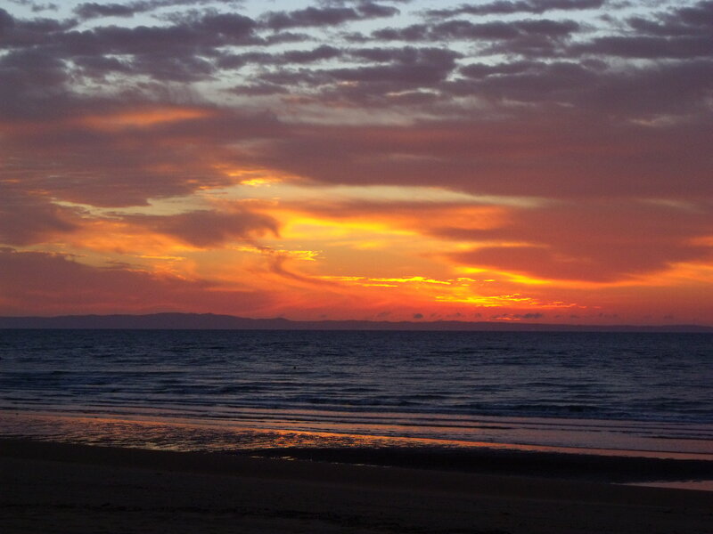 sunset over the ocean