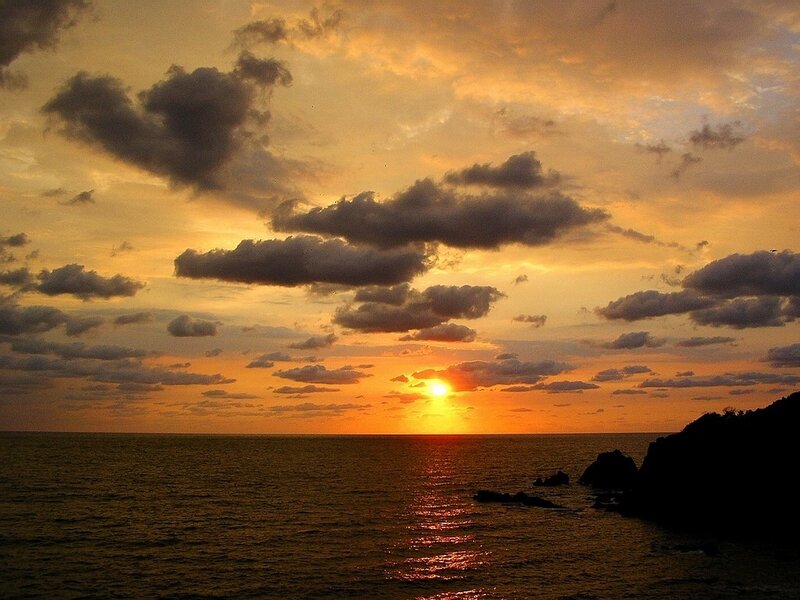 sunset over the ocean