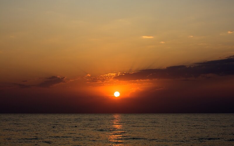 sunset over the ocean