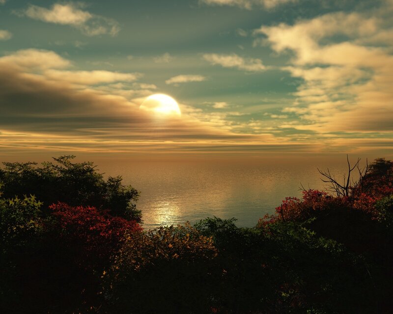 Sunset over the ocean
