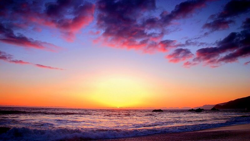 sunset over the ocean