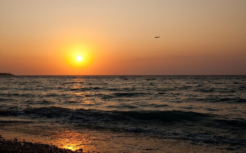 Sunset over the ocean