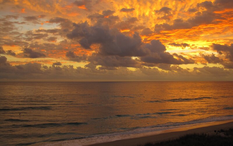 sunset over the ocean
