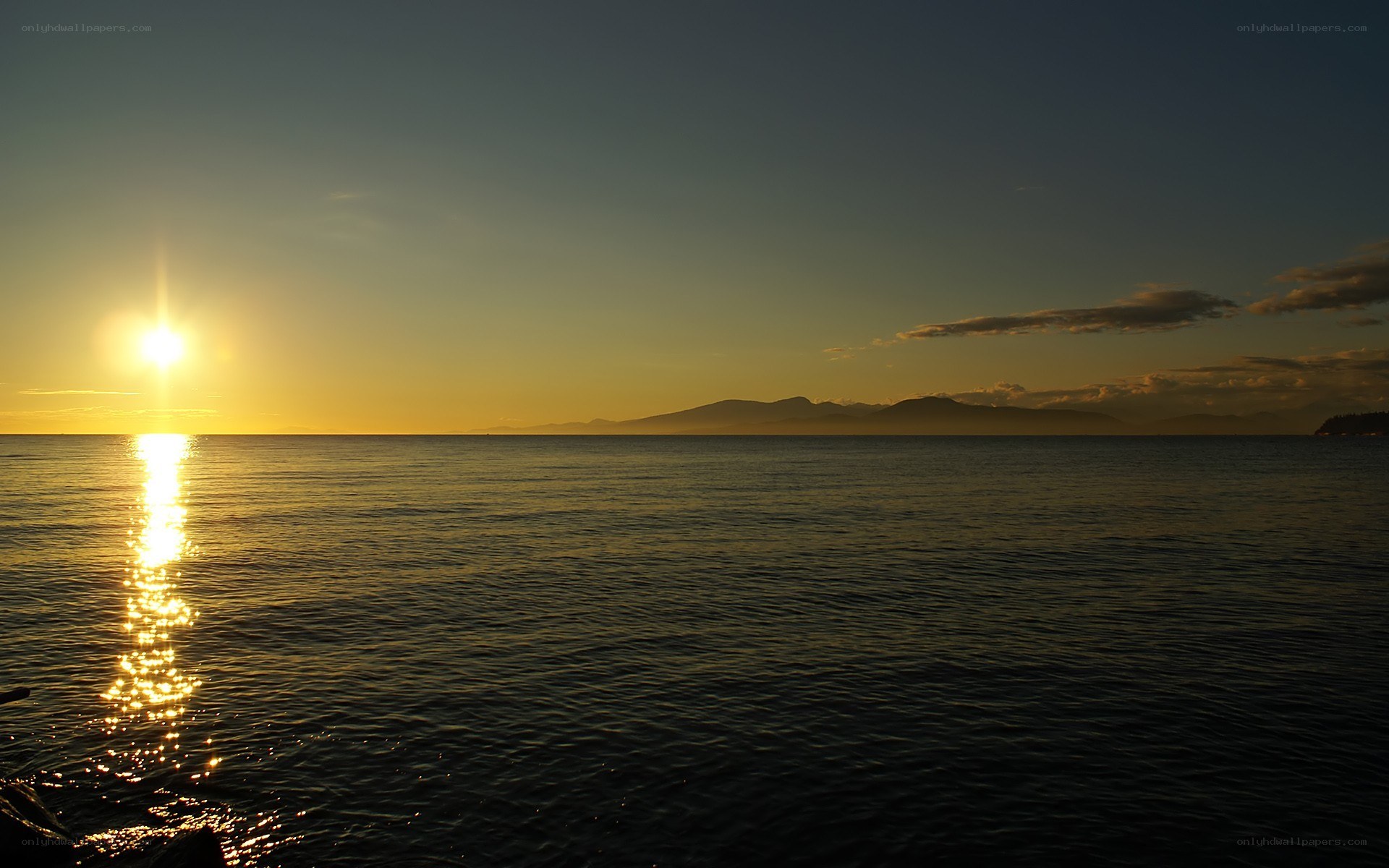 Sunset over the ocean