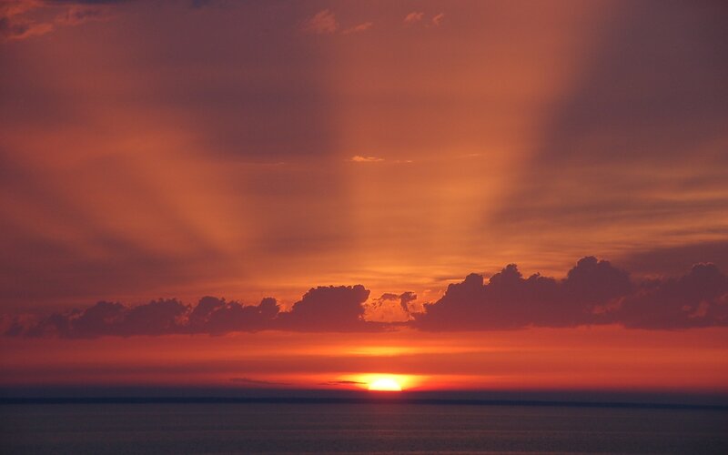 Sunset over the ocean