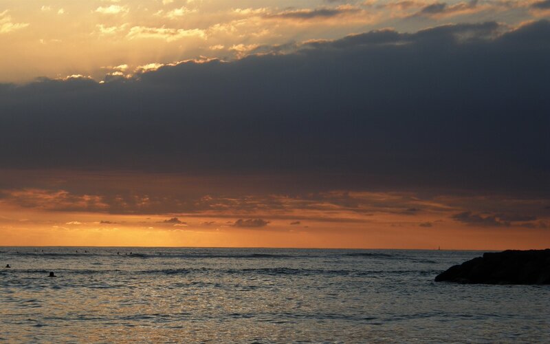 sunset over the ocean