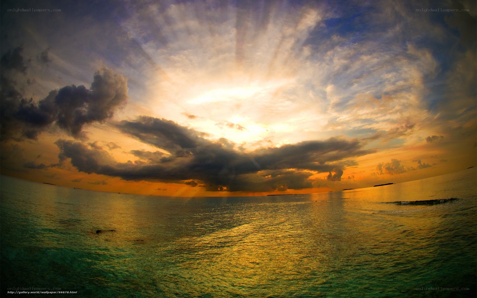 Sunset over the ocean