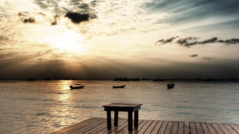 Sunset over the ocean