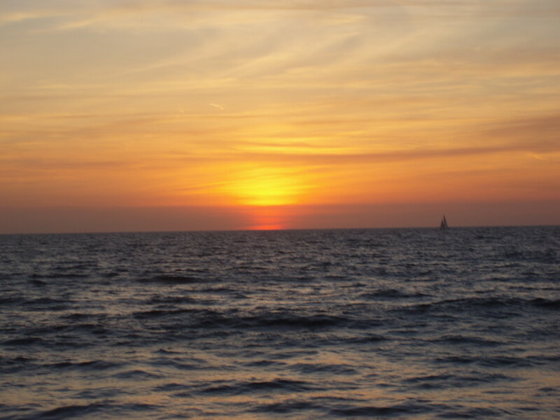 sunset over the ocean
