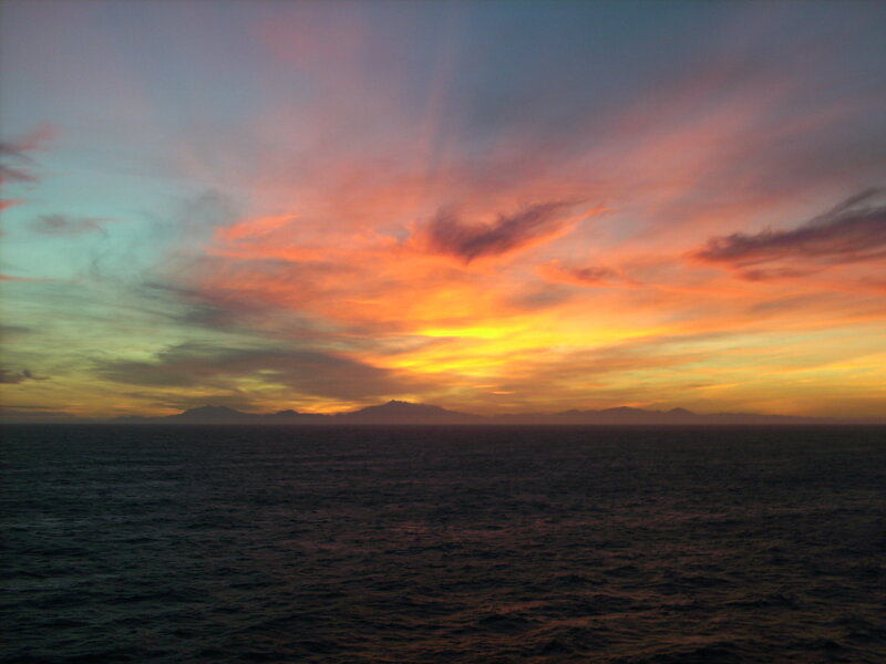 sunset over the ocean