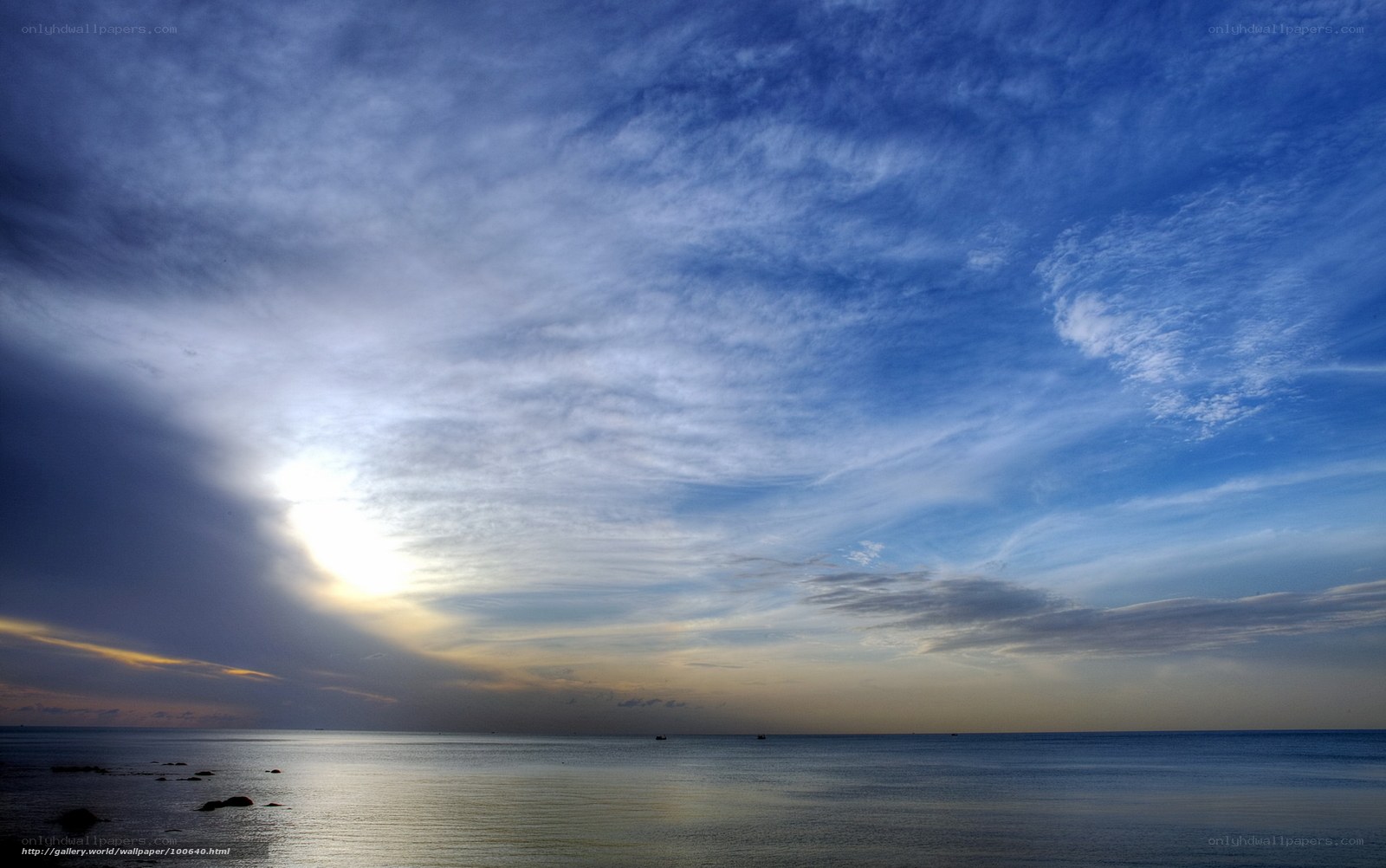 Sunset over the ocean