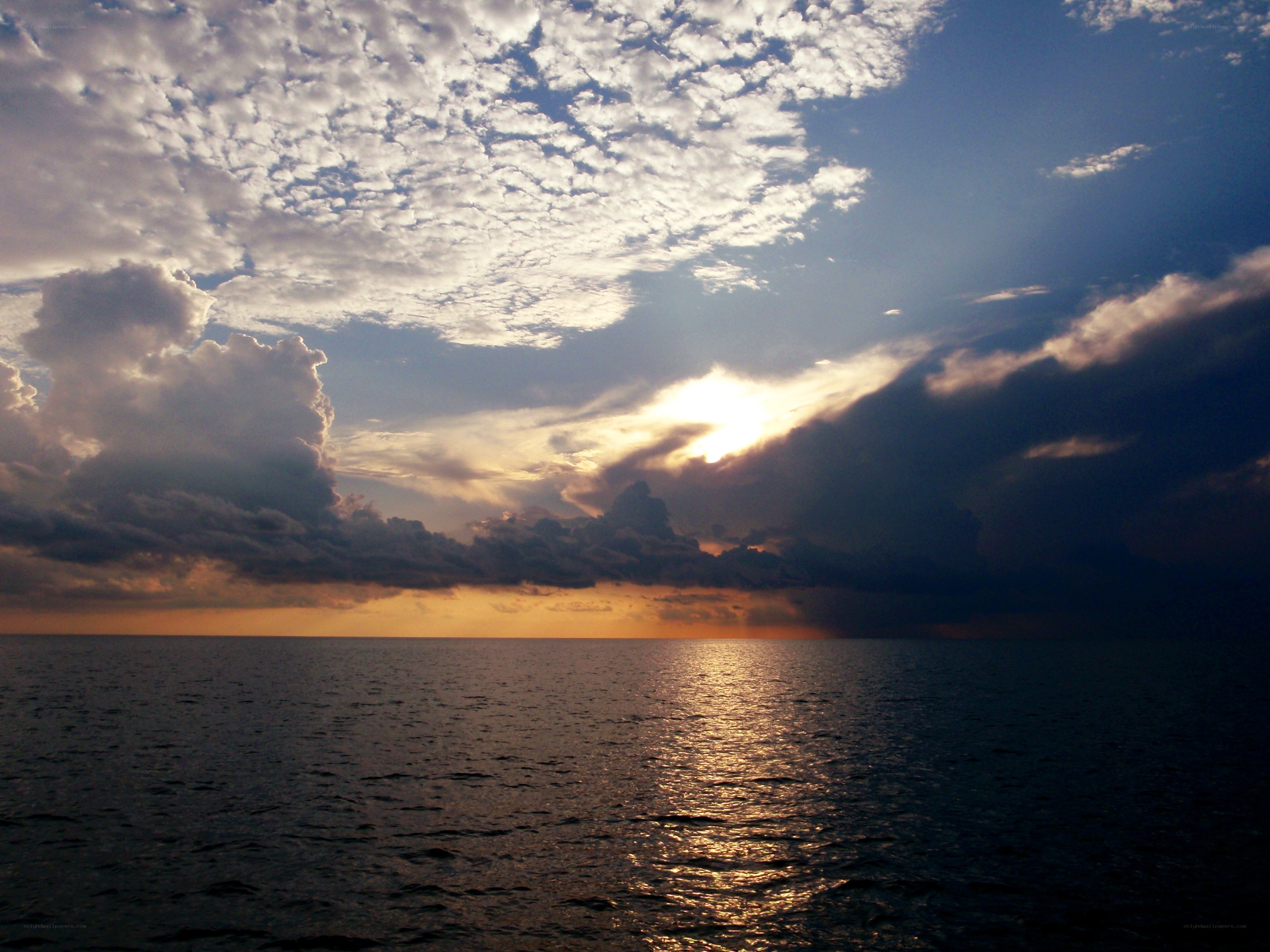 Sunset over the ocean