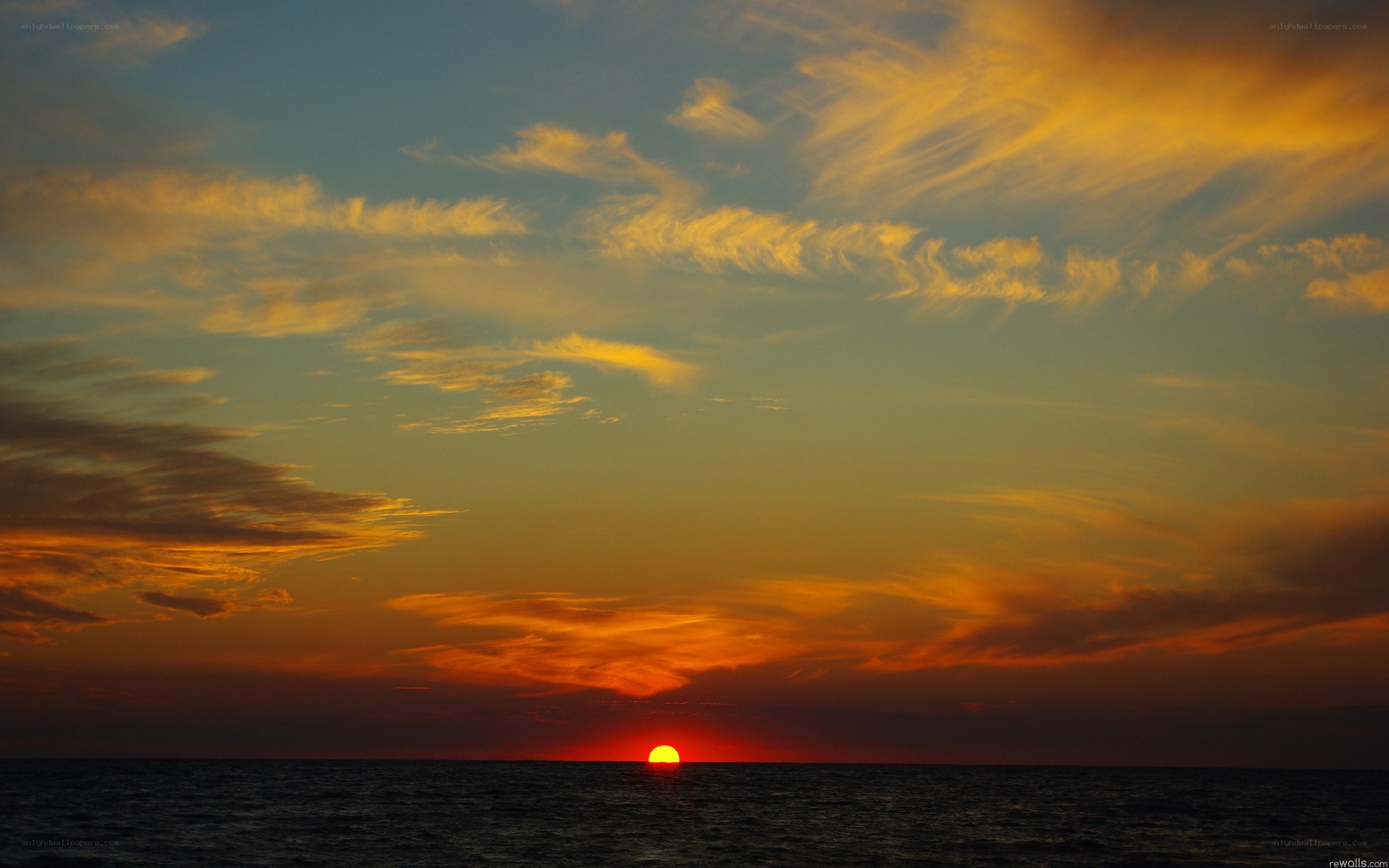 Sunset over the ocean