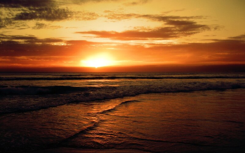 Sunset over the ocean
