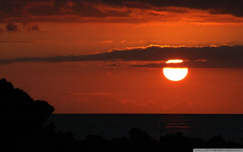 Sunset over the ocean