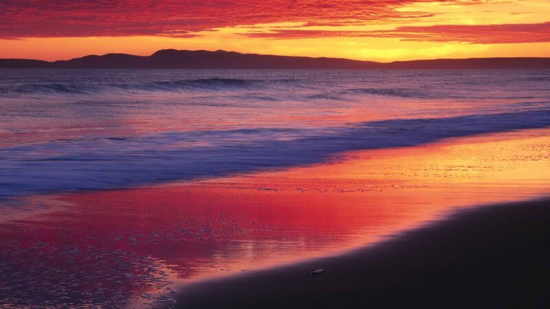 sunset over the ocean