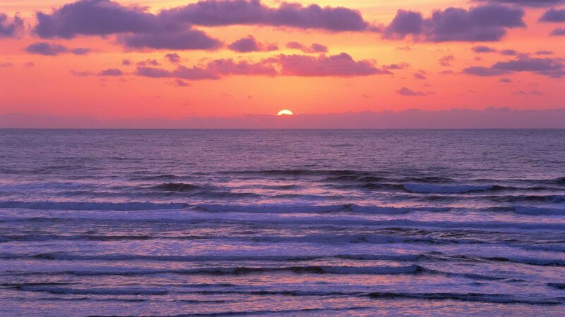 sunset over the ocean