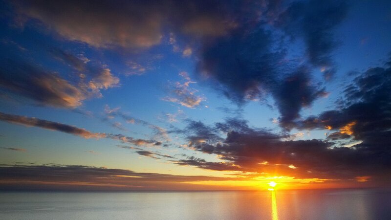 Sunset over the ocean