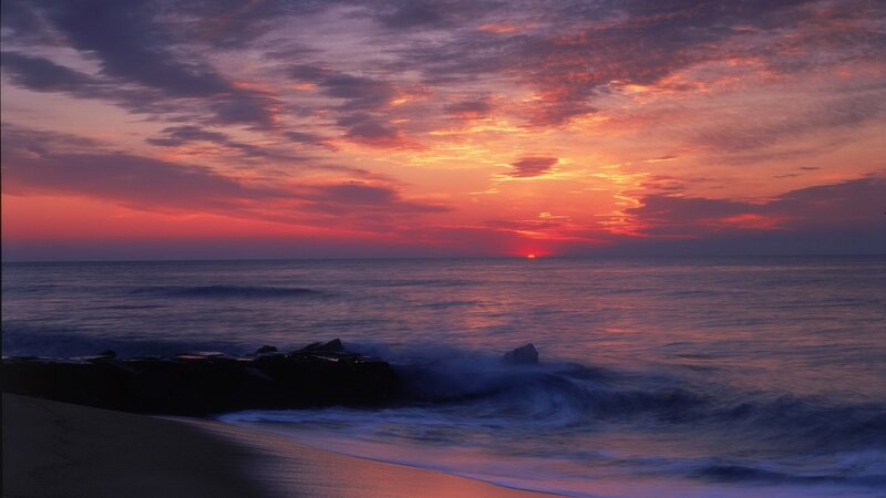 sunset over the ocean