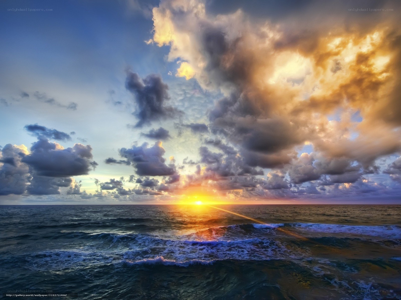 Sunset over the ocean