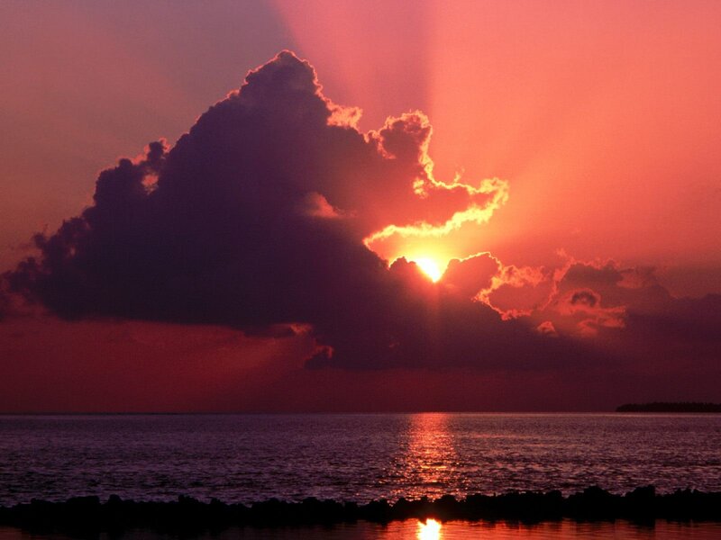 Sunset over the ocean