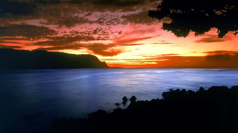 sunset over the ocean