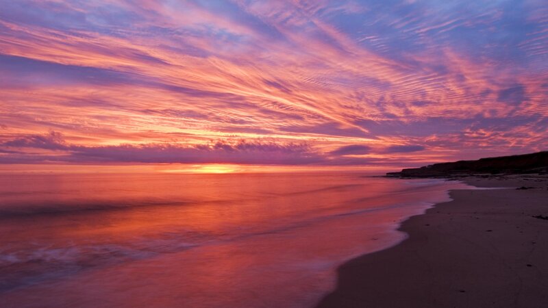 sunset over the ocean
