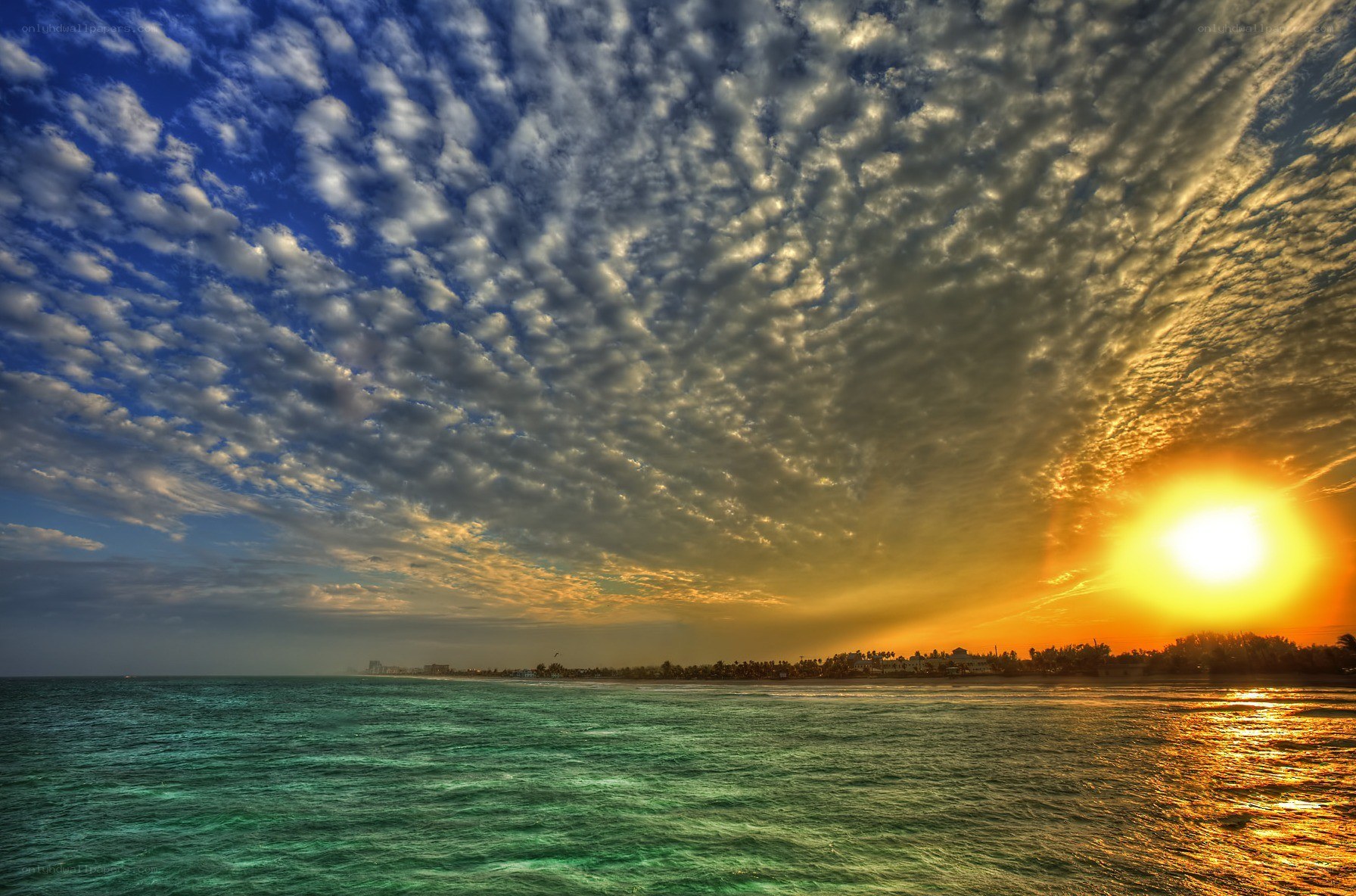 Sunset over the ocean