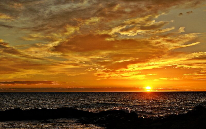 sunset over the ocean