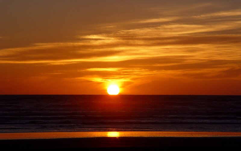 Sunset over the ocean
