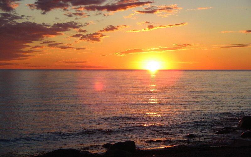 Sunset over the ocean