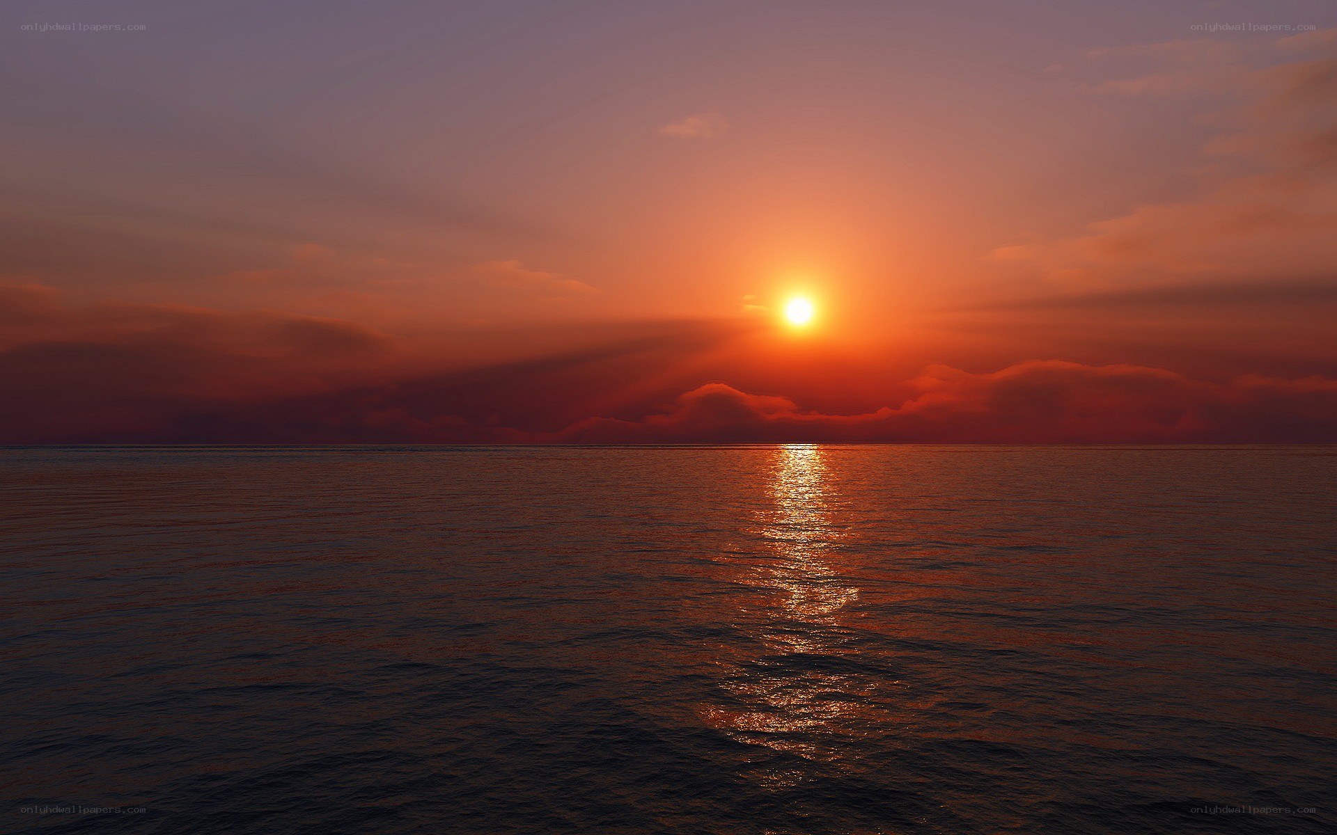 sunset over the ocean