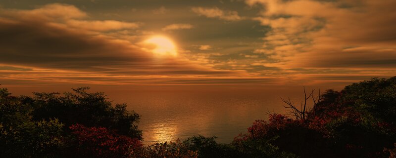 sunset over the ocean