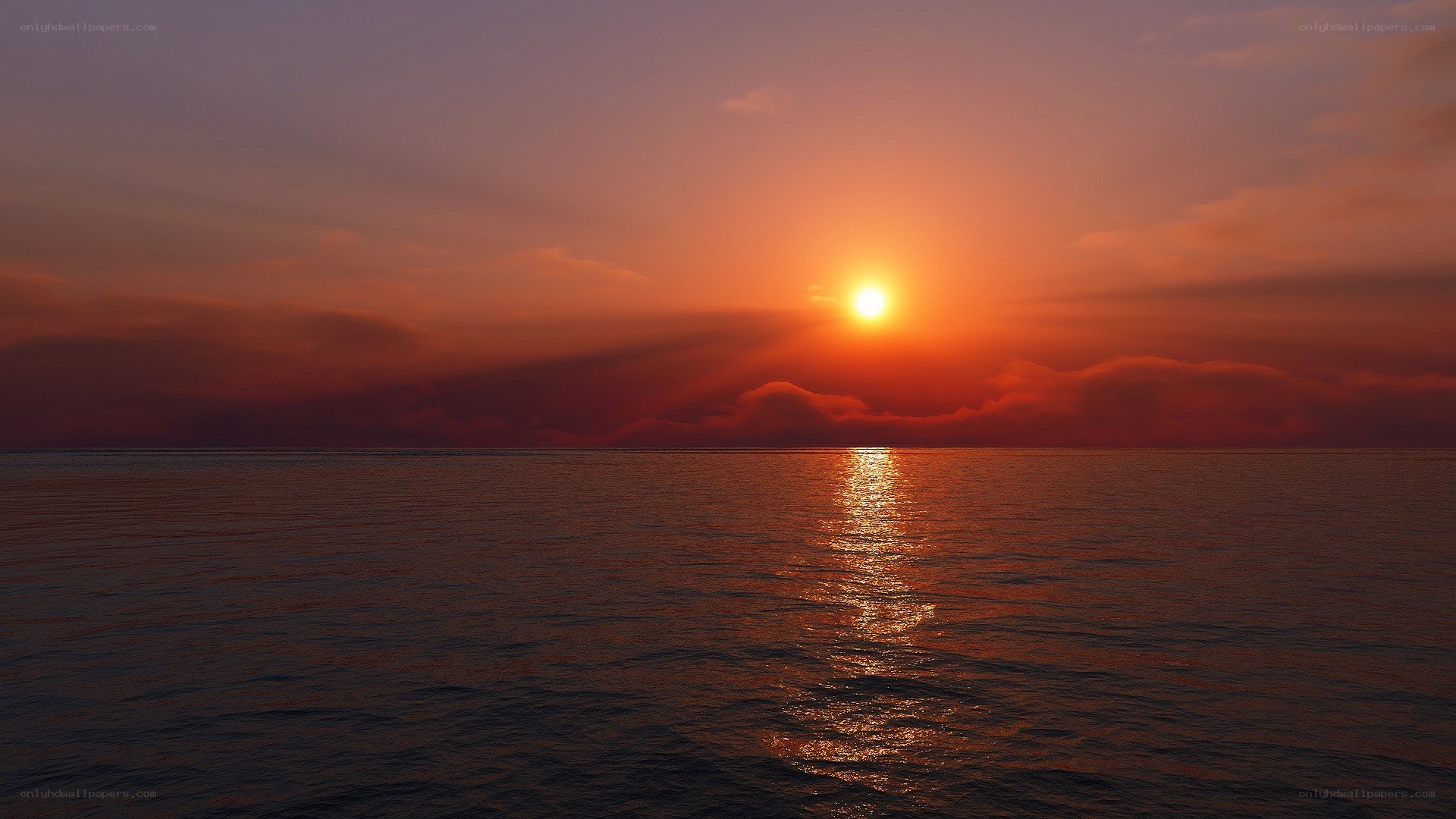 Sunset over the ocean