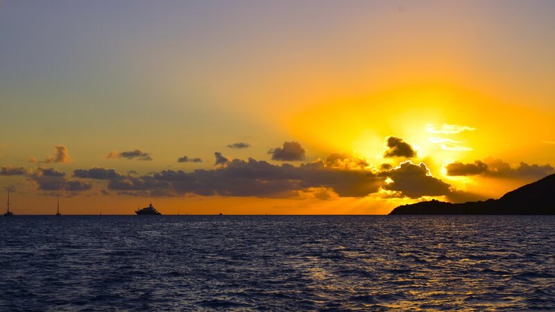 sunset over the ocean