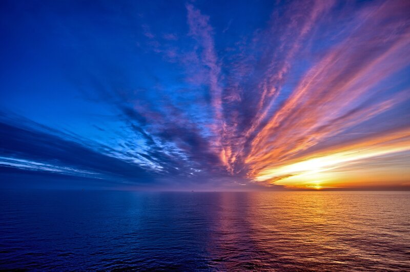 Sunset over the ocean