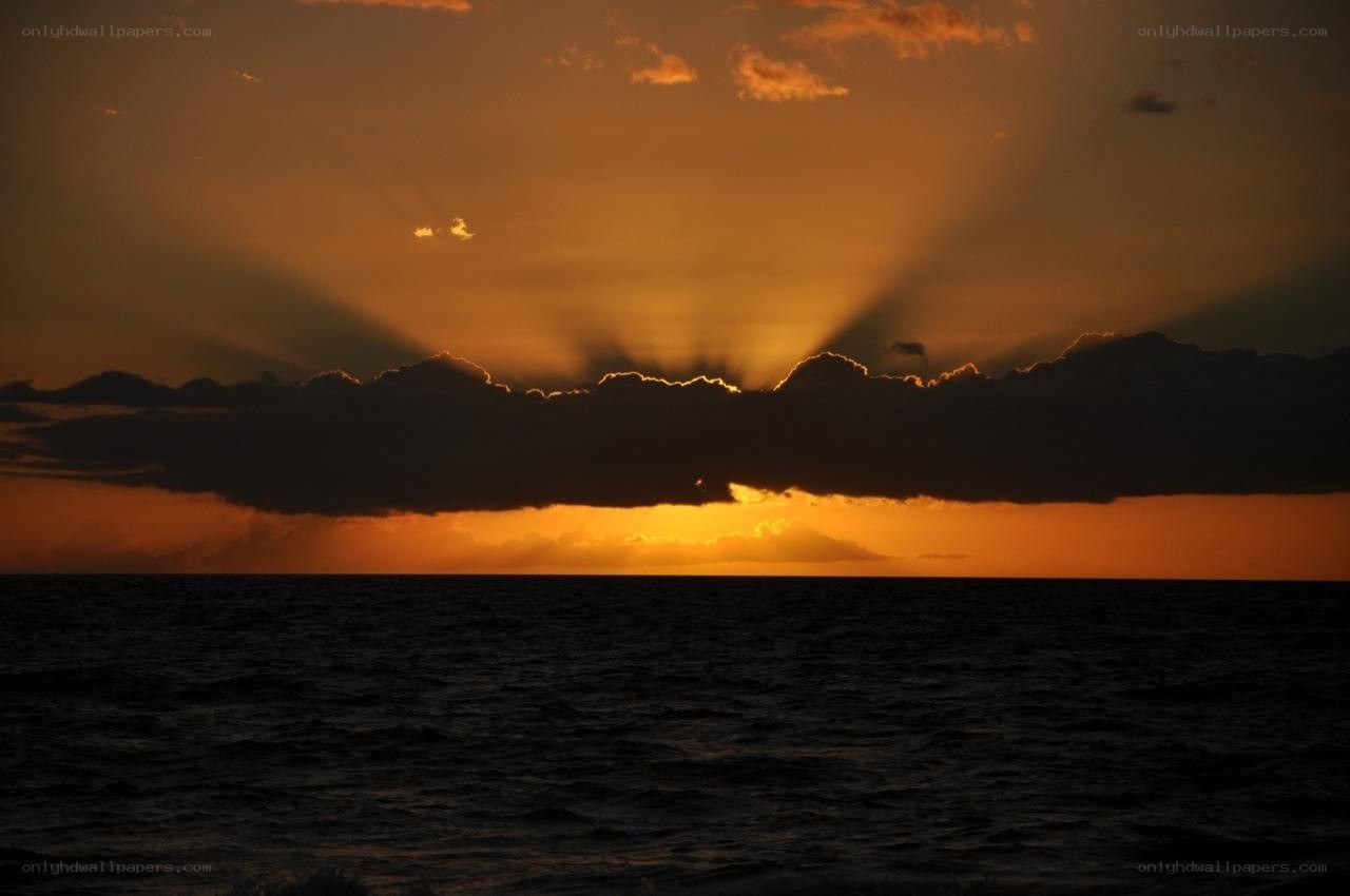 Sunset over the ocean