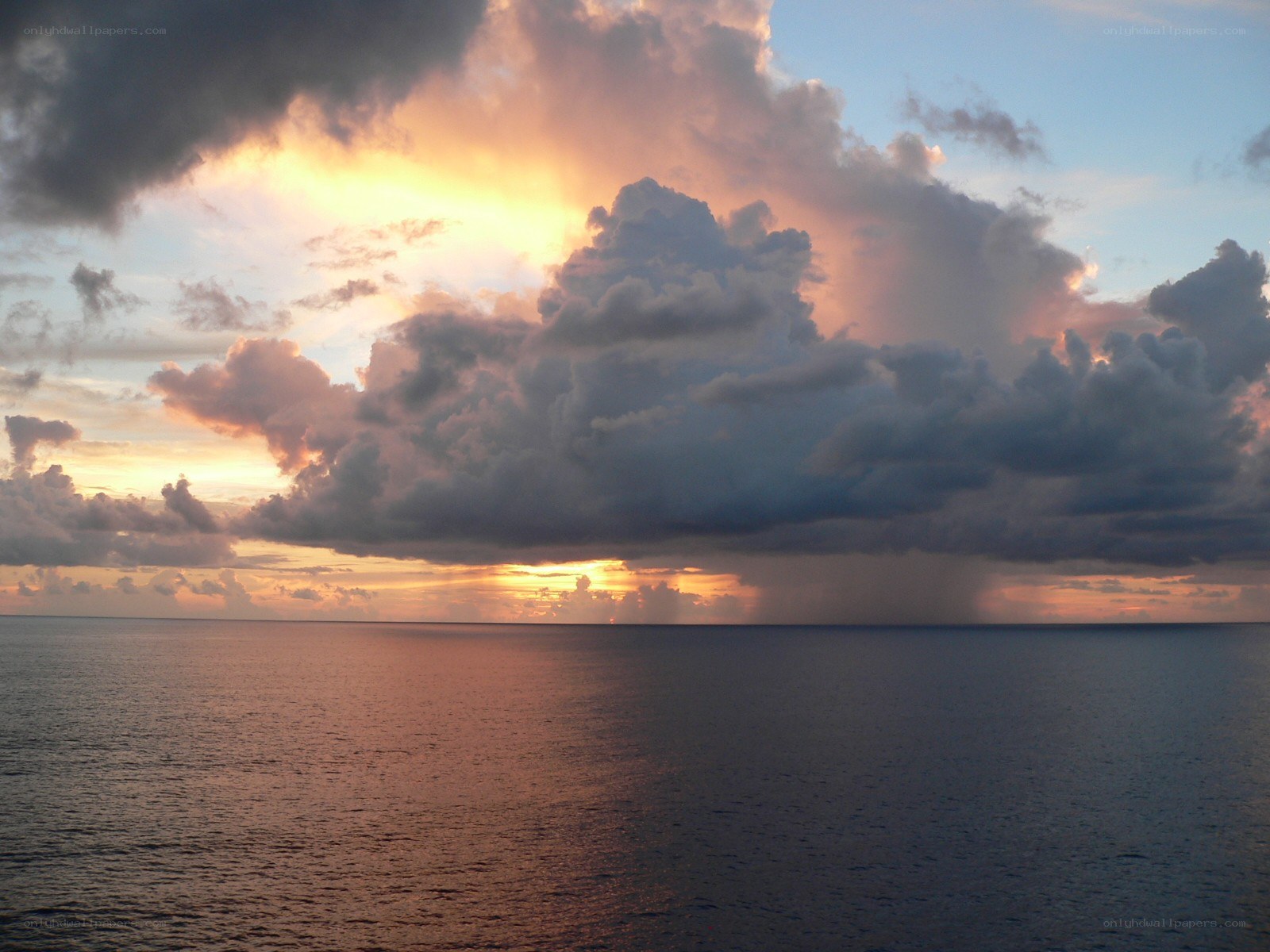 Sunset over the ocean