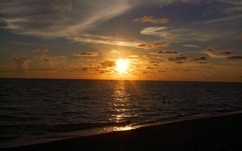 sunset over the ocean