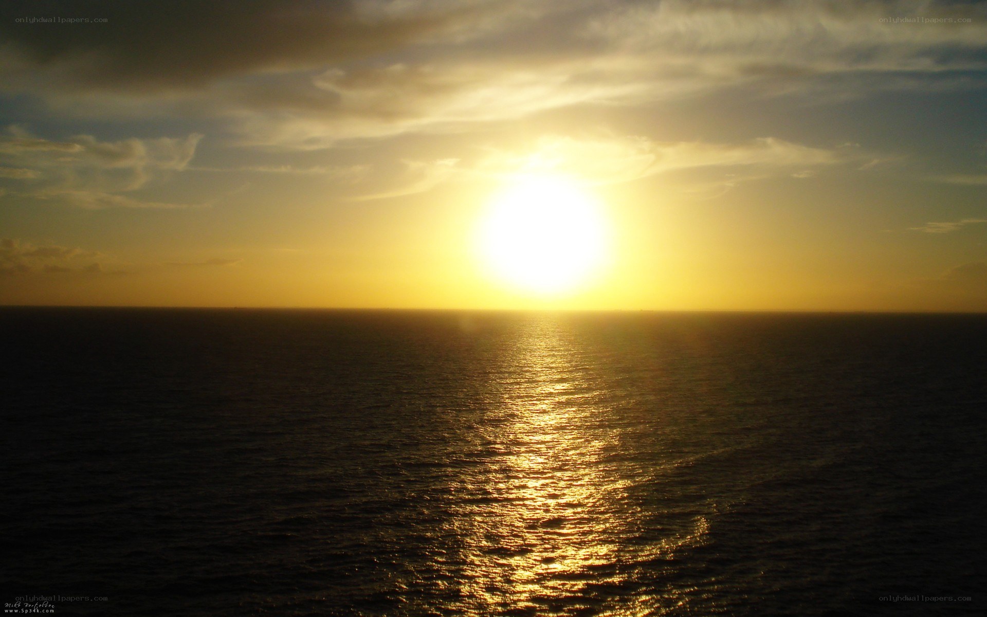 Sunset over the ocean