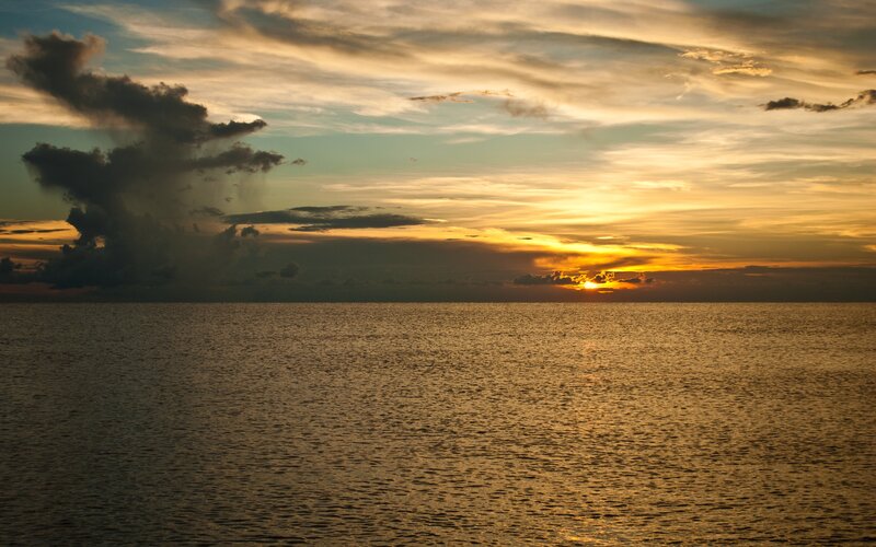 Sunset over the ocean