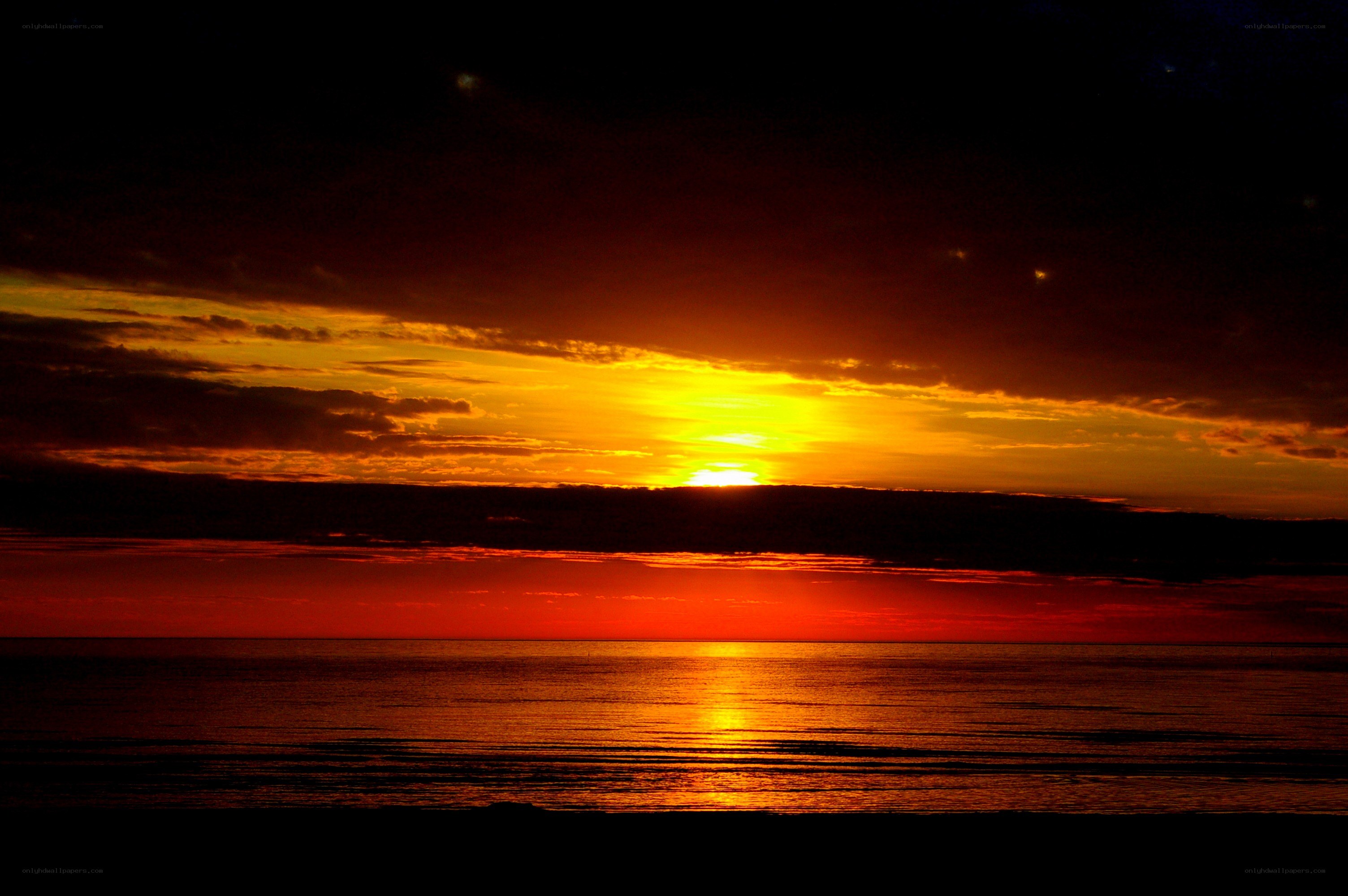 Sunset over the ocean