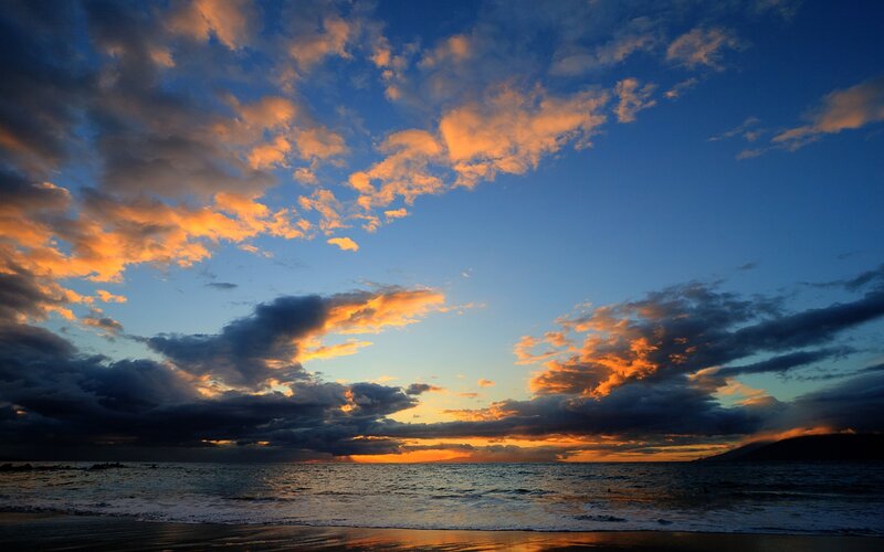 sunset over the ocean