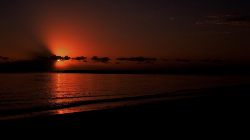 sunset over the ocean