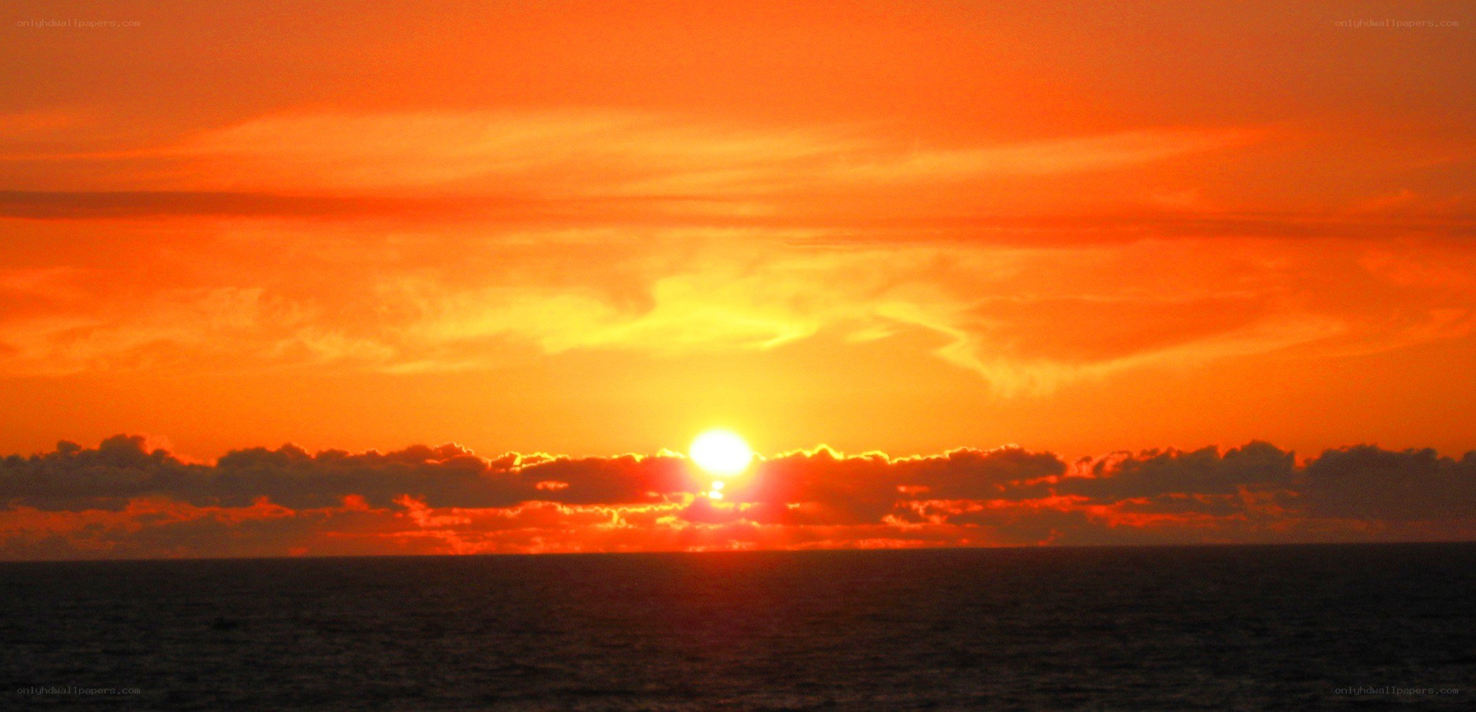 Sunset over the ocean