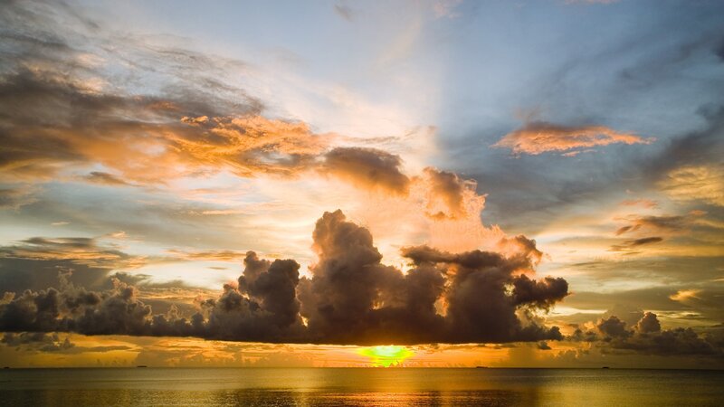 Sunset over the ocean