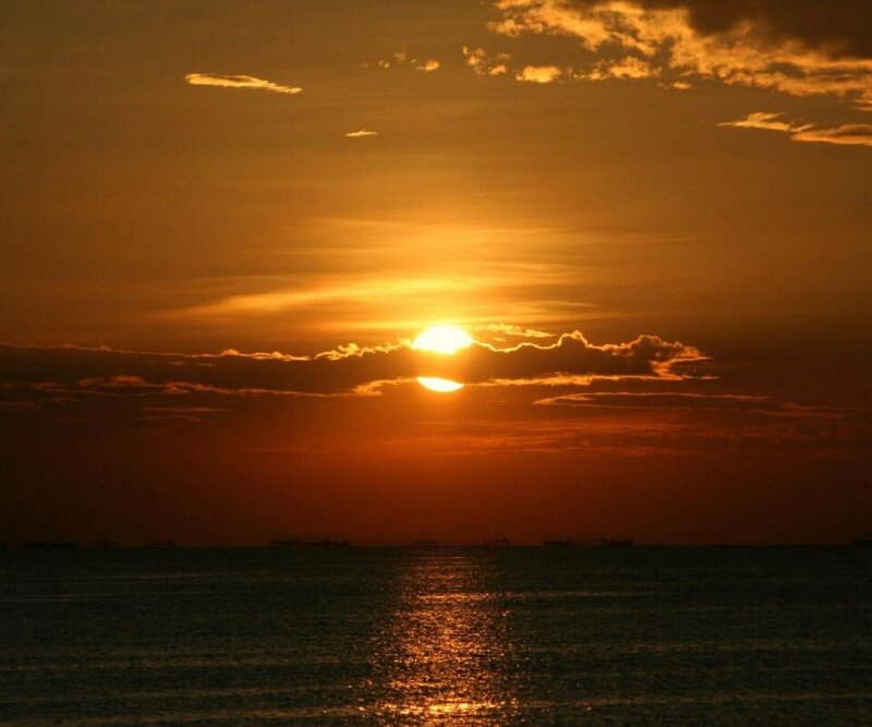 Sunset over the ocean